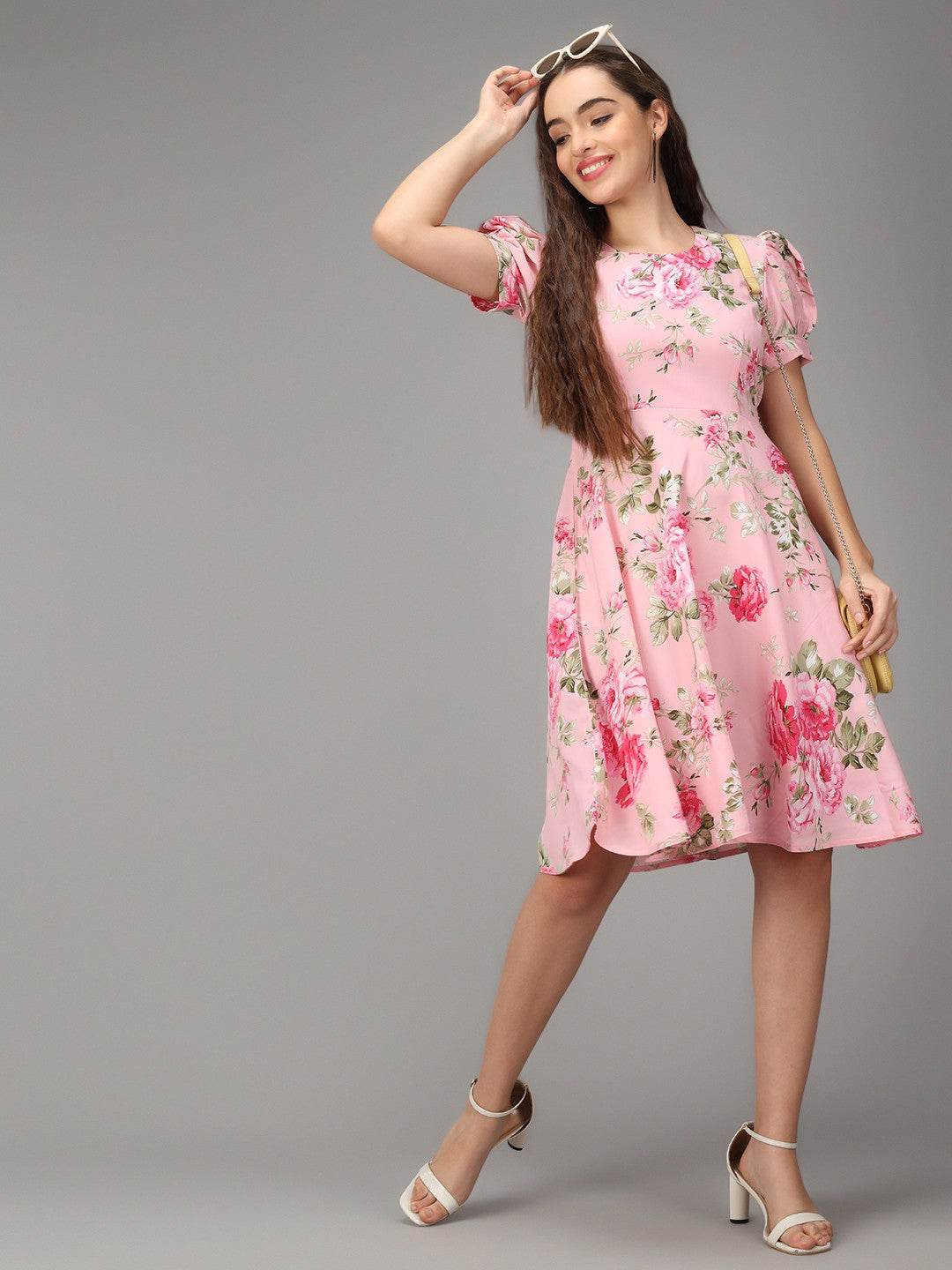 Rudraaksha women printed Aqua Blue stylish Dress