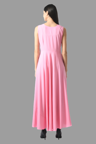 Rudraaksha women stylish and trendy crepe maxi dress with duptta