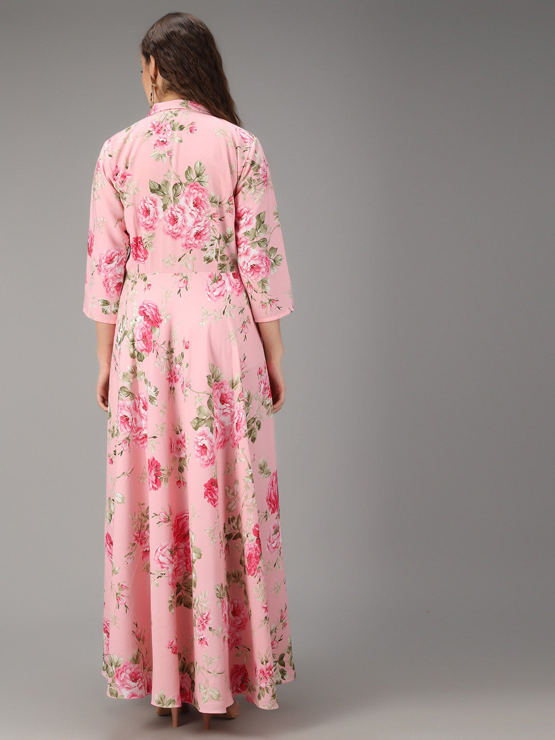women printed pink stylish Dress