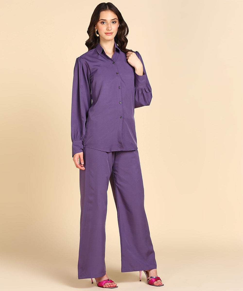 Rudraaksha Stylish solid Co-Ord-Set For women