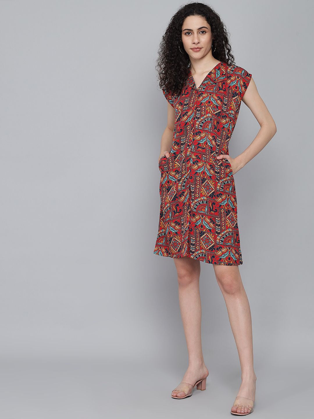 Rudraaksha trendy knee length dress for women