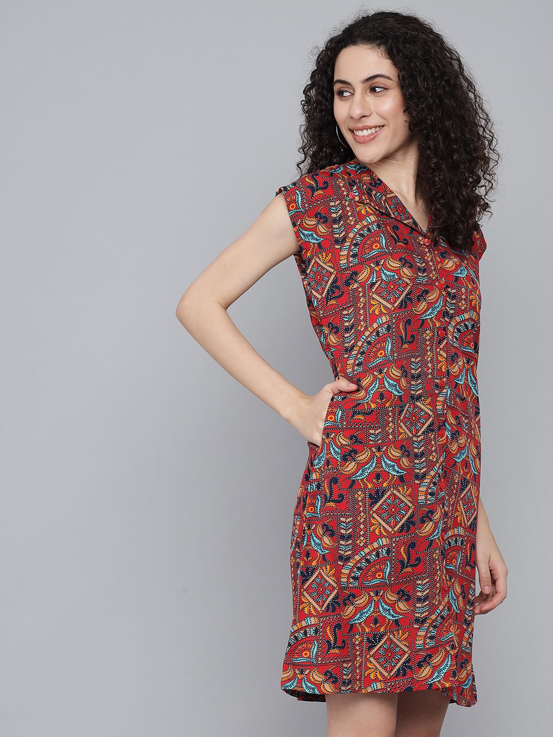 Rudraaksha trendy knee length dress for women