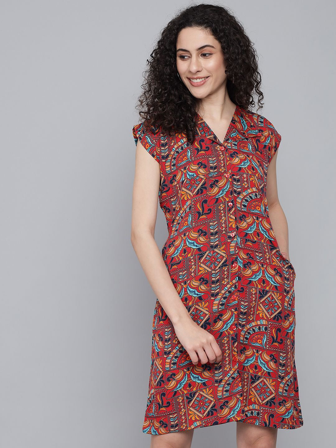 Rudraaksha trendy knee length dress for women