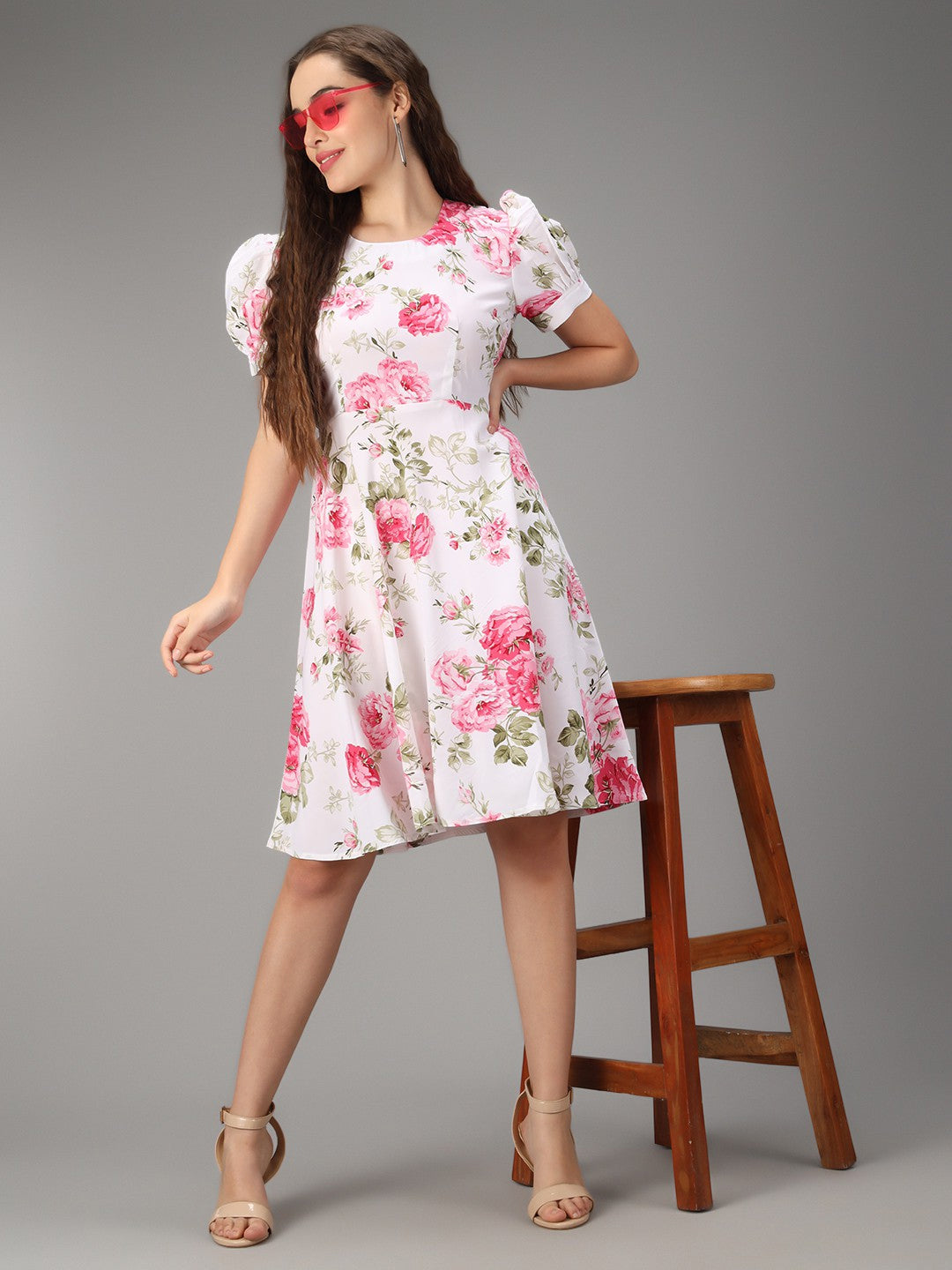 Rudraaksha women printed Aqua Blue stylish Dress