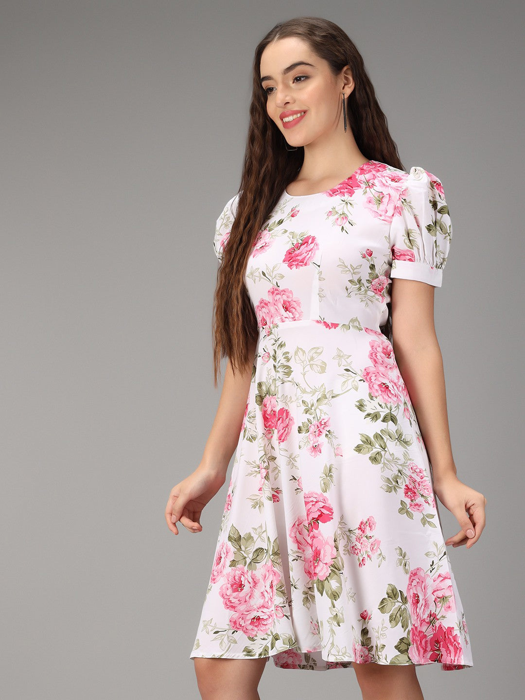 Rudraaksha women printed Aqua Blue stylish Dress