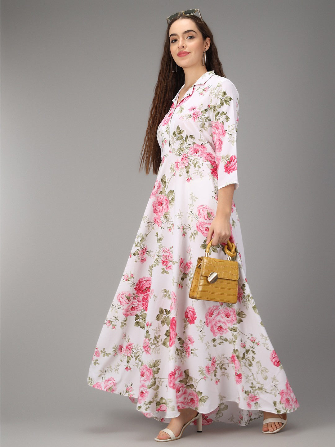 Rudraaksha women printed Aqua Blue stylish Dress