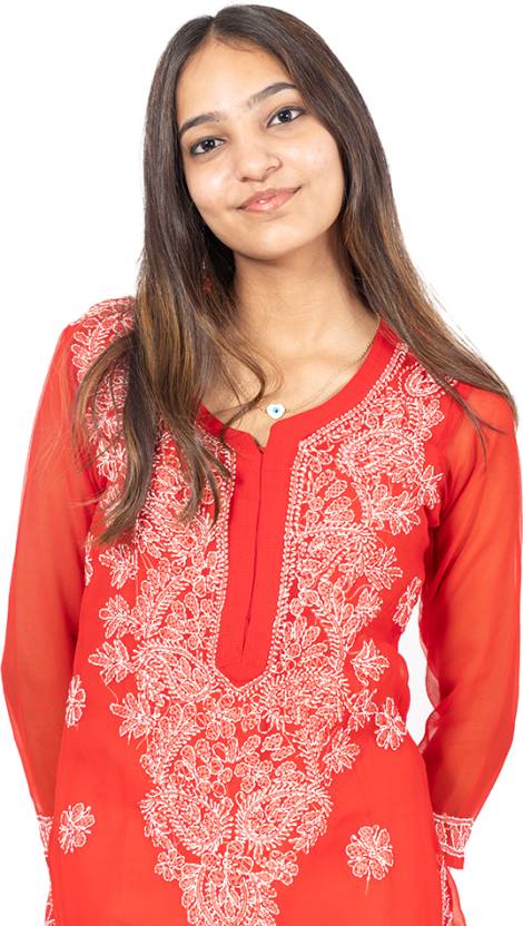 Georgette Chikankari Kurti