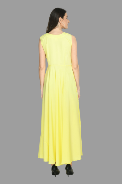 Rudraaksha women stylish and trendy crepe maxi dress with duptta