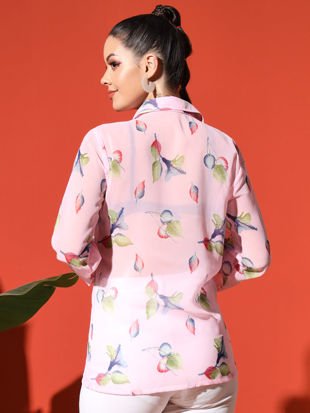 Floral Printed Georgetted Shirt