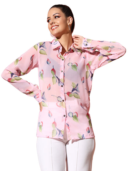 Floral Printed Georgetted Shirt