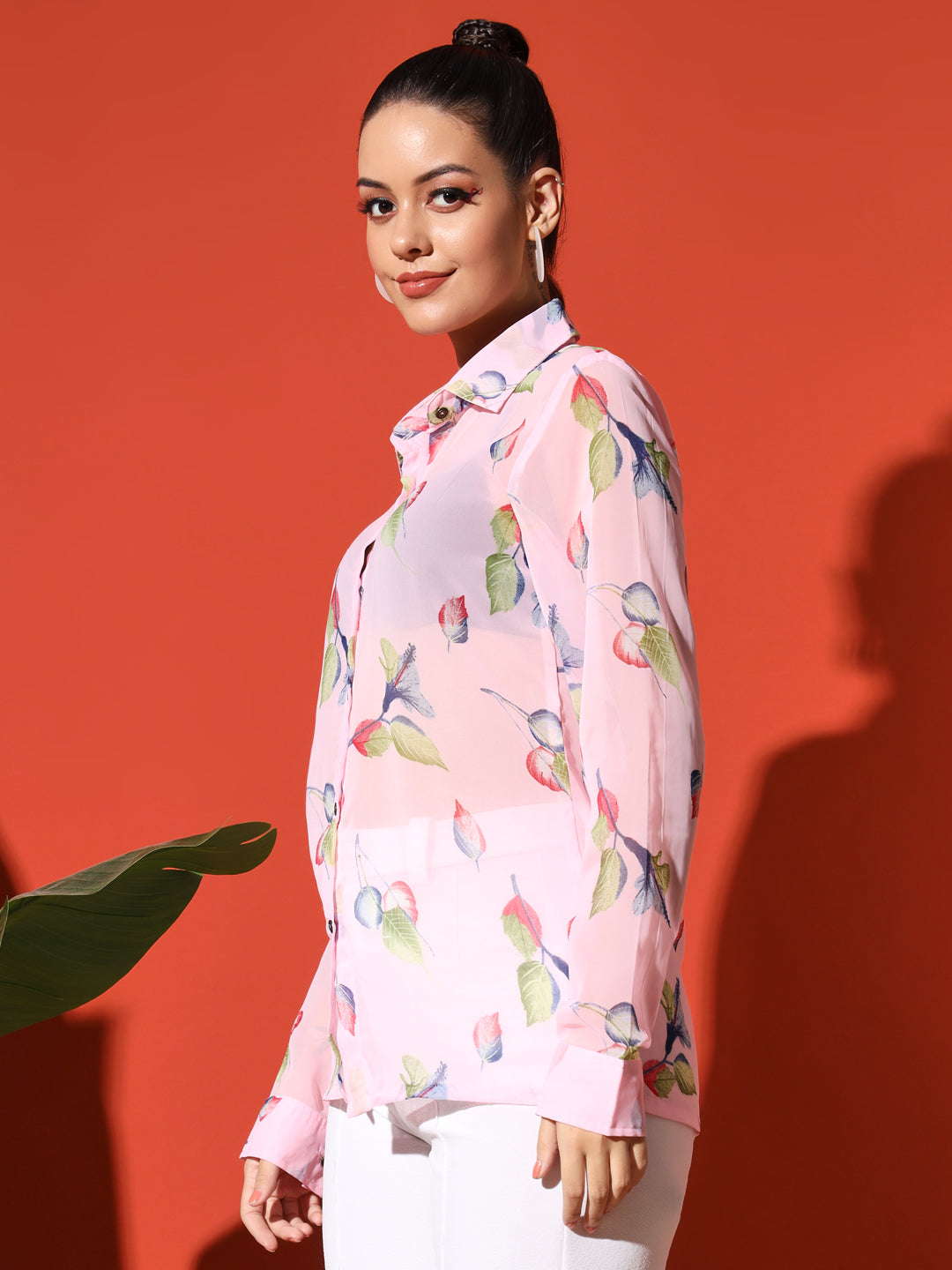 Floral Printed Georgetted Shirt