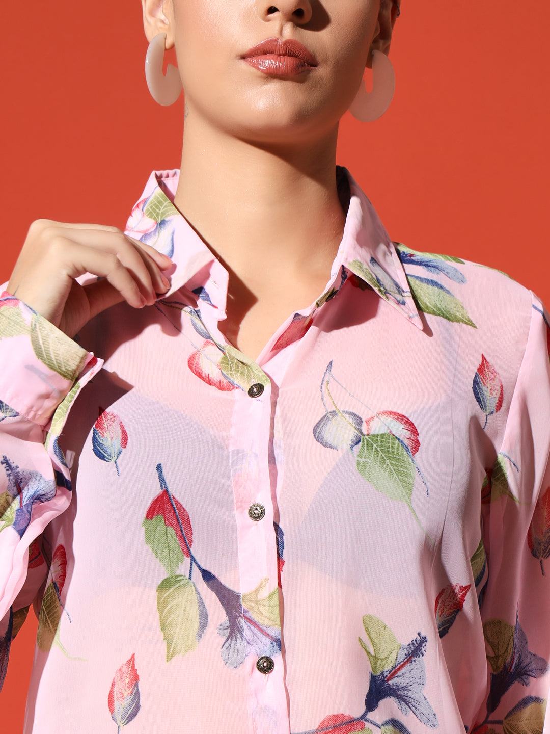 Floral Printed Georgetted Shirt