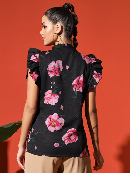 Ruffle Sleeve floral top