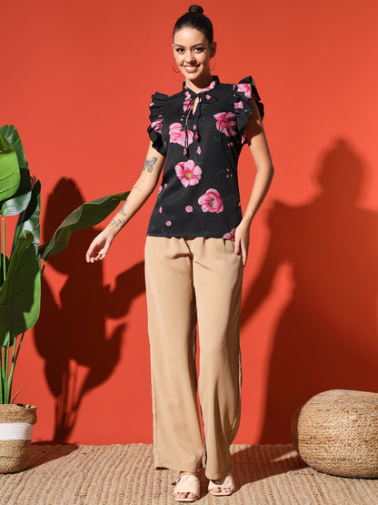 Ruffle Sleeve floral top