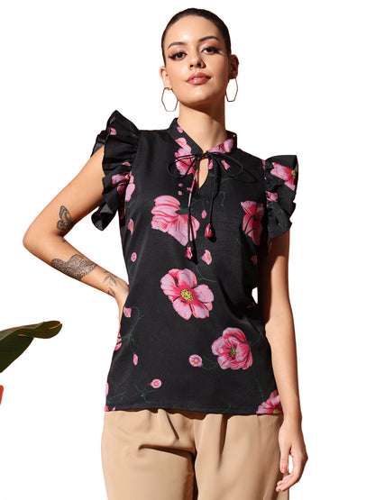 Ruffle Sleeve floral top