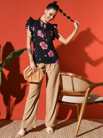Ruffle Sleeve floral top