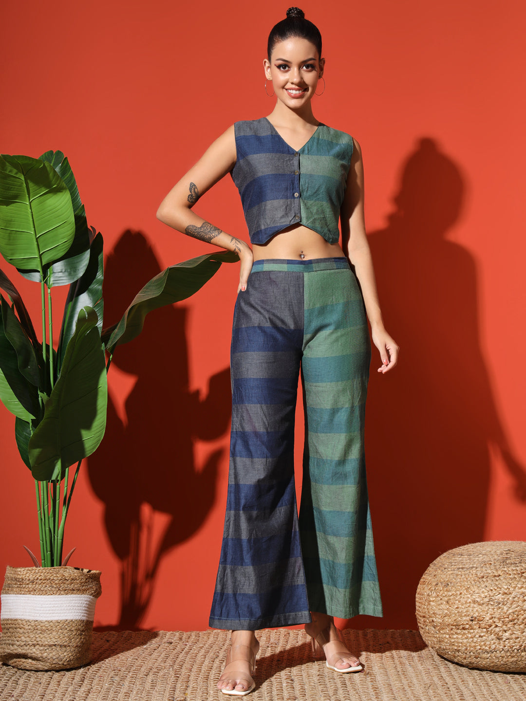 Crop Top and Palazzo Set