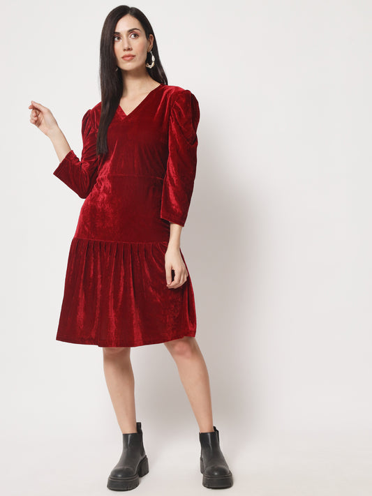 Knee Length Velvet dress