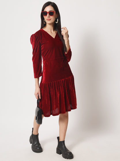 Knee Length Velvet dress
