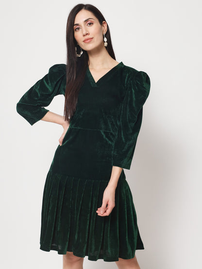 Knee Length Velvet Dress