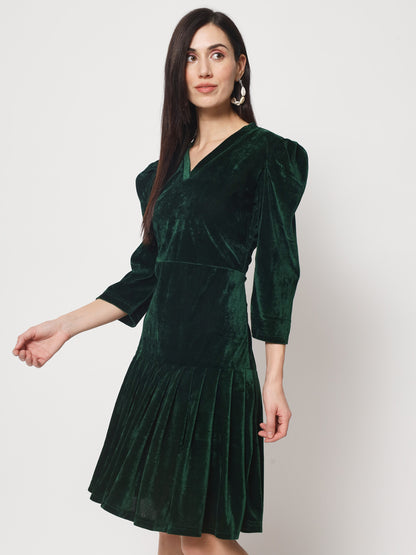 Knee Length Velvet Dress