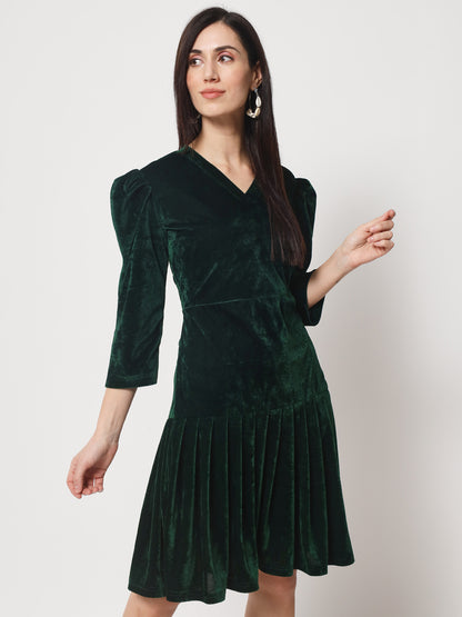 Knee Length Velvet Dress