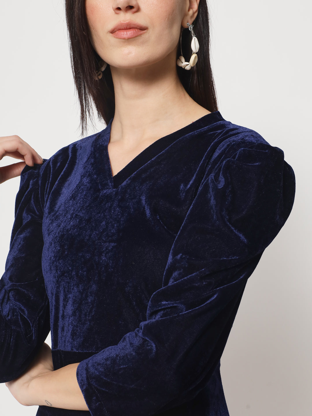 Knee Length Velvet Dress