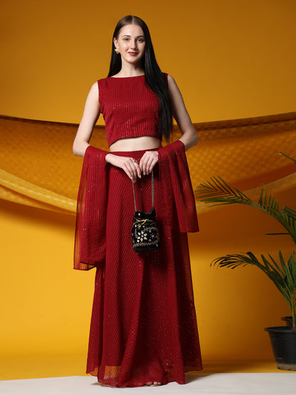 Fully Stitcheed Georgette Lehenga Choli Set