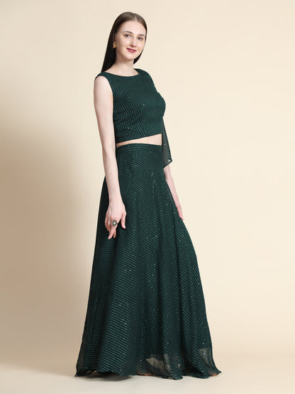 Fully Stitcheed Georgette Lehenga Choli Set