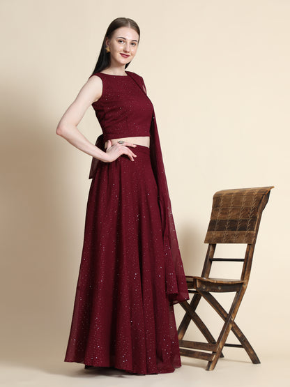 Fully Stitcheed Georgette Lehenga Choli Set