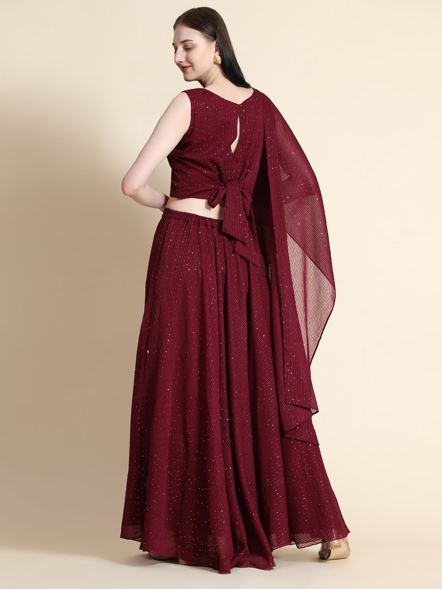 Fully Stitcheed Georgette Lehenga Choli Set