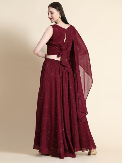 Fully Stitcheed Georgette Lehenga Choli Set