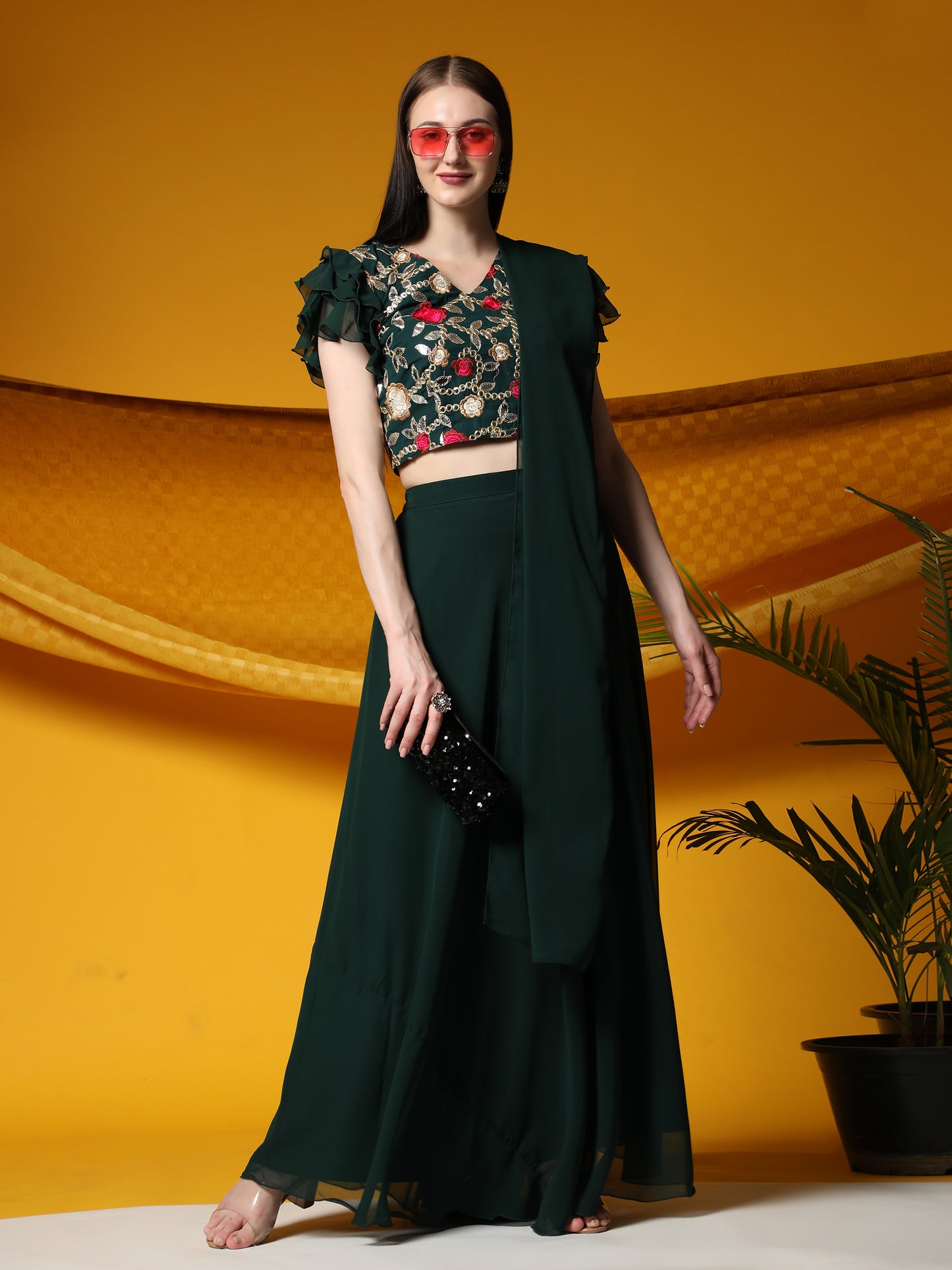Georgette Readymade Lehenga Choli Set