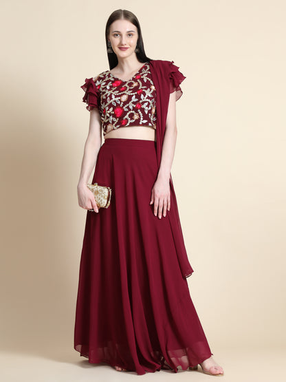 Georgette Readymade Lehenga Choli Set