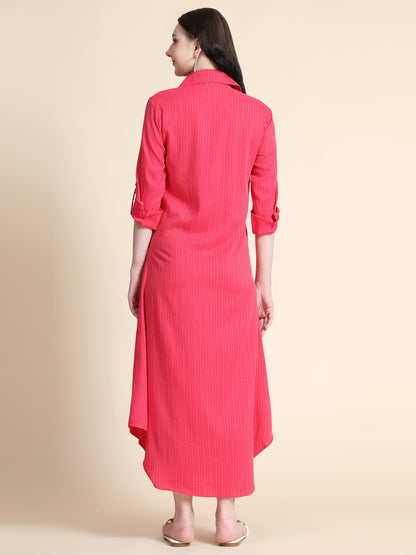 Rudraaksha Striped Long Dress For Women