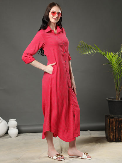 Rudraaksha Striped Long Dress For Women