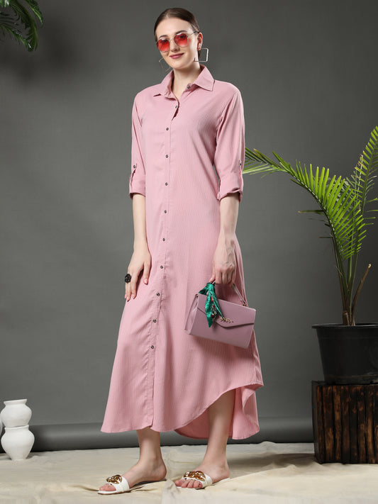 Rudraaksha Striped Long Dress For Women