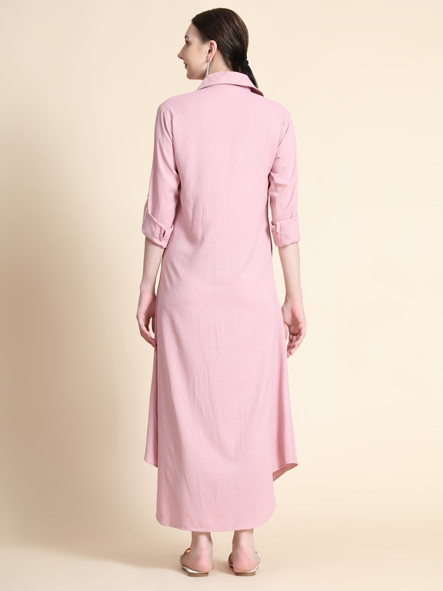 Rudraaksha Striped Long Dress For Women