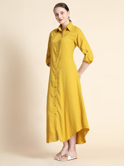 Rudraaksha Striped Long Dress For Women