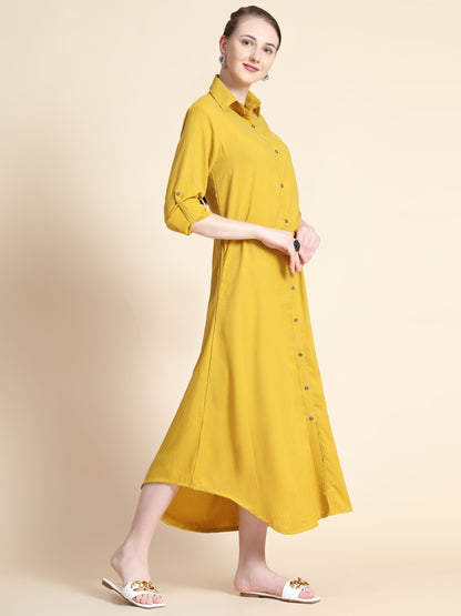 Rudraaksha Striped Long Dress For Women