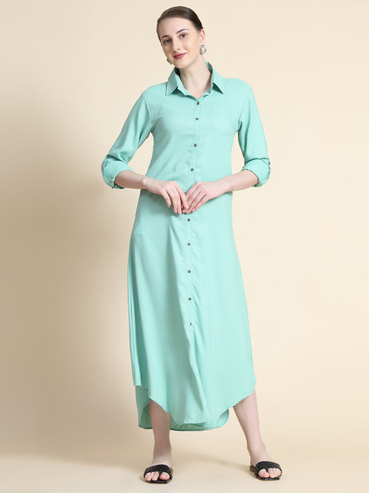 Rudraaksha Striped Long Dress For Women