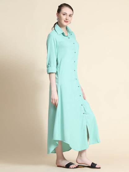 Rudraaksha Striped Long Dress For Women
