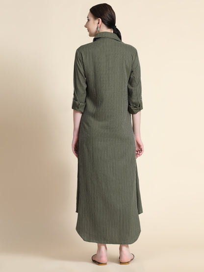 Rudraaksha Striped Long Dress For Women