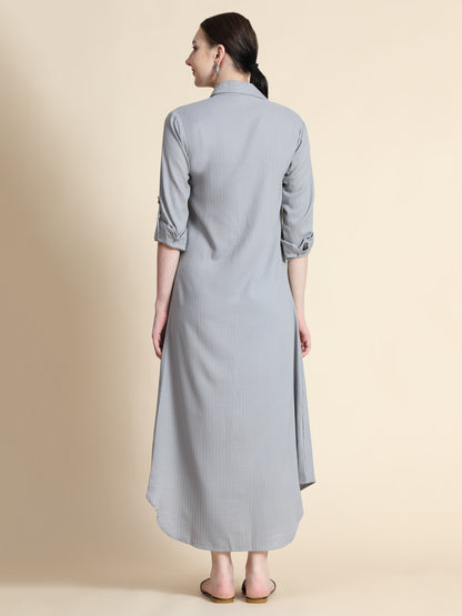 Rudraaksha Striped Long Dress For Women