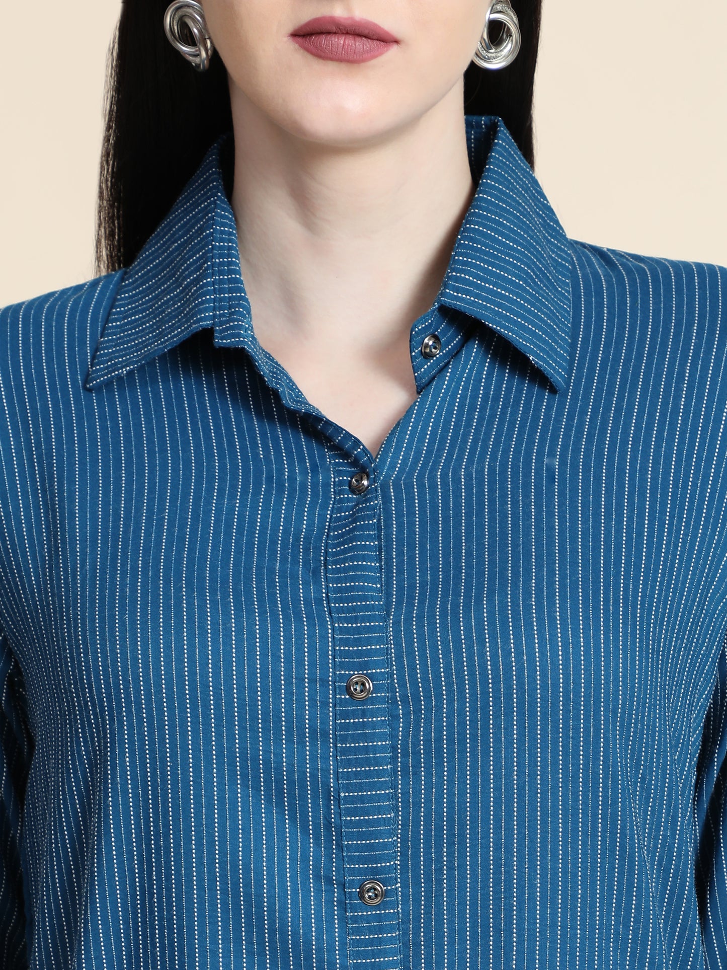 Rudraaksha Striped Long Dress For Women