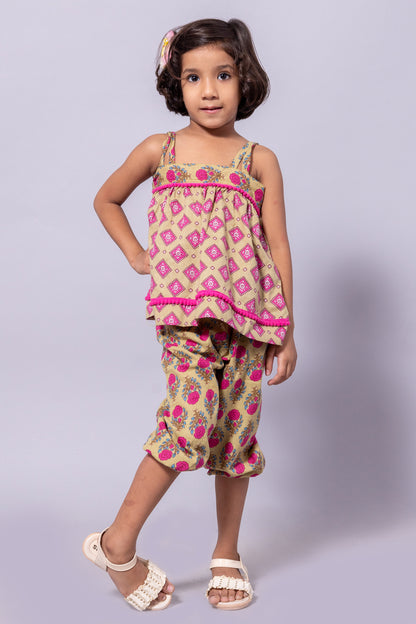 Rudraaksha Girl's Printed Kurti & Palazzo Set