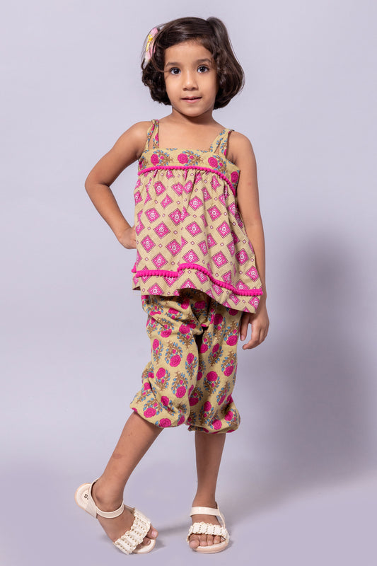 Rudraaksha Girl's Printed Kurti & Palazzo Set