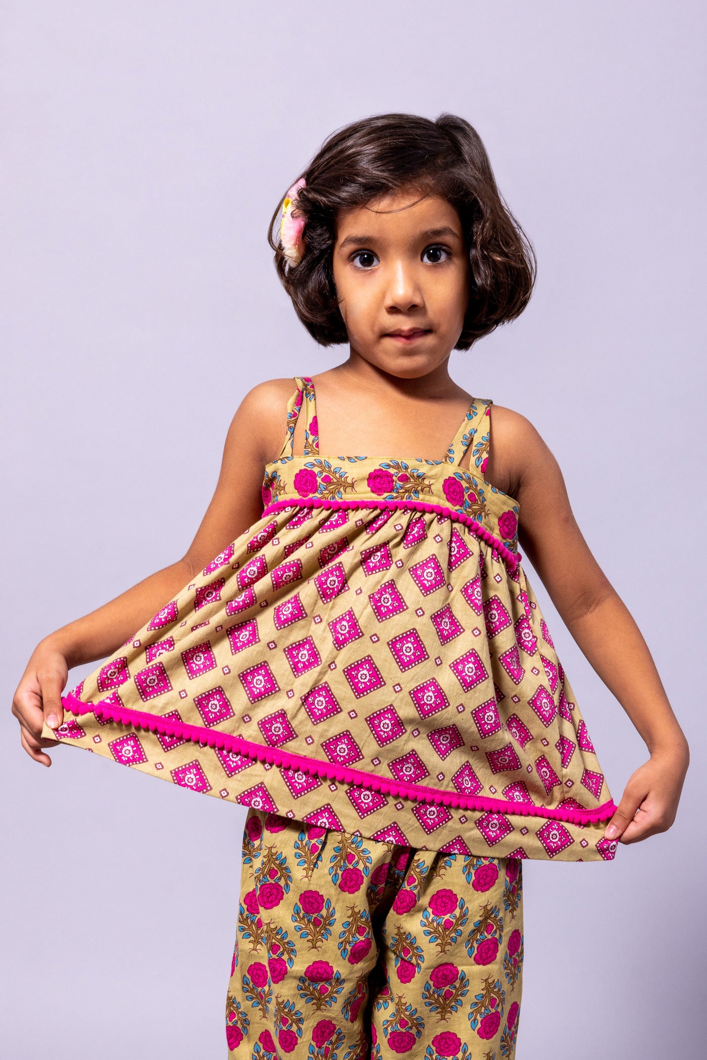 Rudraaksha Girl's Printed Kurti & Palazzo Set