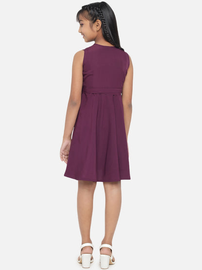 Girl's A-Line Plain Knee Length Short Frock Dress