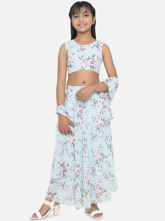 Girl's Geogette Full Stitched Readymade Lehenga Choli